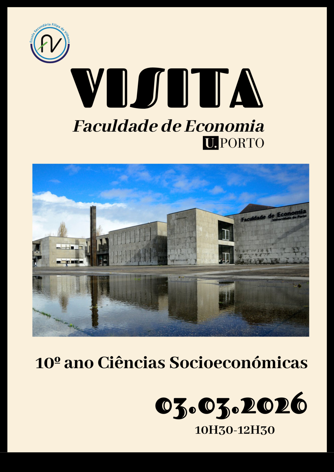 Visita do 10º ano do curso de Ciências Socioeconómicas à Faculdade de Economia da Universidade do Porto